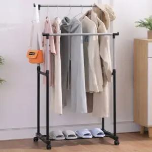 높이조절 이동식 2단 행거 선반행거 스탠드 옷걸이