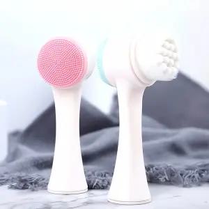 듀얼 클렌징 브러시 이중 세안 도구 세척 기 얼굴 마사지 청소 기기 뷰티 기구 리 케이