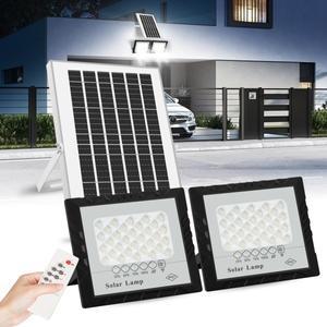 강력한 LED 태양광 조명 고휘도 2헤드 8000mAh 투광등 방수 야외 정원 벽등 실내 창고 헛간 방용