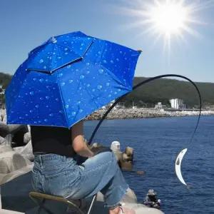 우산모자 머리우산 머리에 쓰는 2단 대형 블루