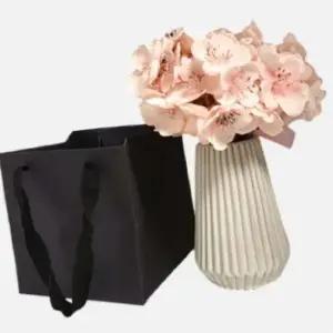 손잡이쇼핑백 정사각형 쇼핑백 블랙 미니 종이봉투