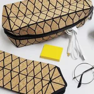 파우치 코르크 패턴 메이크업 파우치 대
