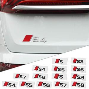 아우디 자동차 휀더 트렁크 리어 로고 스티커 블랙/실버 스타일링 데코 액세서리용 3D 숫자 RS 배지