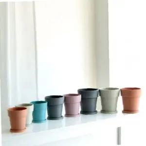 키큰기본형 플라스틱 화분(받침셋트) 13x14cm