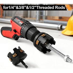 ABJY-헥스 샹크 너트 드라이버 지퍼 드릴 어태치먼트 1/4인치 3/8인치 나사산 로드용 소켓 렌치 도구 비트