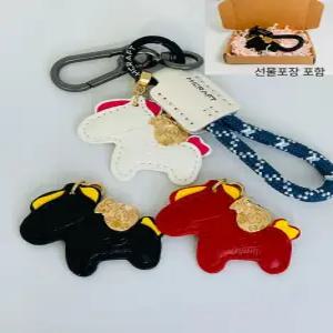 붉은 말 키링 자동차 행운 부적 가방 키링 포니