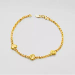 [베티블루] 995 999 24K 순금 트리플 구슬 하트 여성 여자 3.75g 금 팔찌