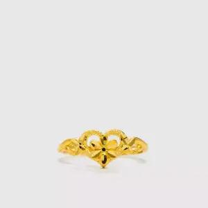 [베티블루] 995 999 24K 순금 하트 안의 플라워 꽃 여성 여자 3.75g 금 링 반지