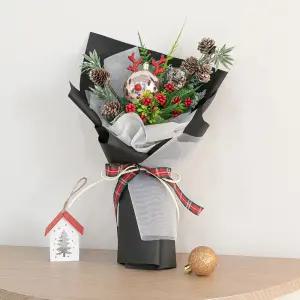 솔방울 조화 꽃다발 베이비루돌프 33cm 인테리어 꽃 선물 장식 기념일 졸업