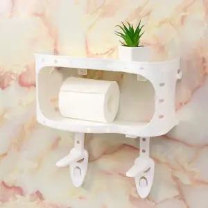 백색 화장실 변기선반 욕실 접착식 선반