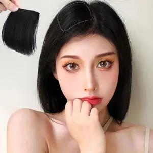 내추럴 블랙 정수리 옆머리 부분 가발 헤어 피스