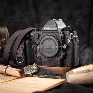 NIKON 호환 호환 DF D-f 액세서리 Box 용 실제 가죽 카메라 케이스 커버 하프베이스 소 바디 백 넥 벨트 숄