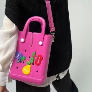 롱타임헬씨 어린이집 굿즈 선물 과일 방수가방 핫핑크 젤리 EVA 미니 비비드 크로스백 기념