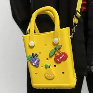 롱타임헬씨 어린이집 굿즈 선물 과일 방수가방 옐로우 노란 젤리 EVA 미니 비비드 크로스백 기념