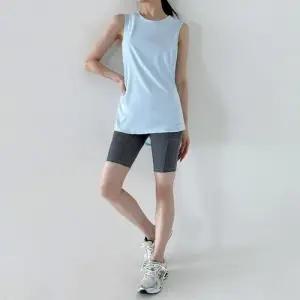 커버업 레깅스set 스포츠 쇼츠 메쉬 5부 슬리브리스 D WFLRIEG