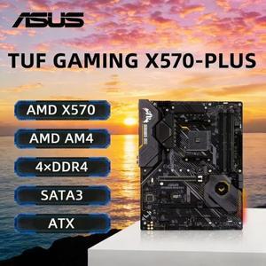 ASUS TUF GNG X570-PLUS 메인보드는 5800X 5700x3D 5600G 3600X CPU 4xDDR4 PCIe 4.0 M.2 HDMI ATX AMD AM4
