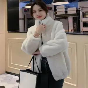 가을/겨울 여성용 두꺼운 자른 후드 인조 모피 자켓 코튼 패딩 코트 스타일 벨벳 두꺼운