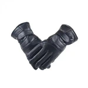 겨울용 PU 인조가죽 방한 터치 오토바이 라이딩 장갑 블랙 생활방수