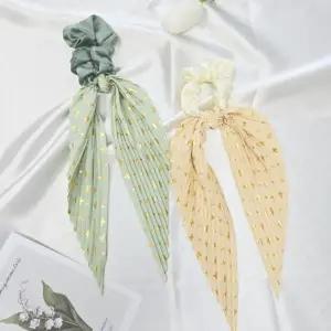 |CCA8515|여성용 폴리에스터 긴 골드 스카프 헤어밴드