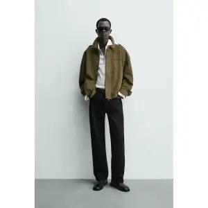 [ZARA] 자라 크롭 핏 페이크 스웨이드 재킷 - 라이트 베이지 3155712