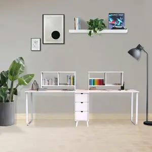 2000 철제다리 책상 커플 형제자매 따로 또 같이 2개세트(책장포함) BJ5272R (착불)