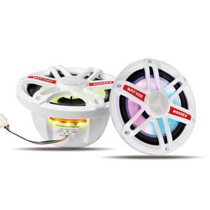 가오거 MS65E2 6.5인치 해상 스피커 300와트 맥스 양방향 IP67 방수 보트 스테레오 시스템, 7색 LED 조명, 및 실외 차량용 고출력 핸들링, 흰색(2개 스피커)