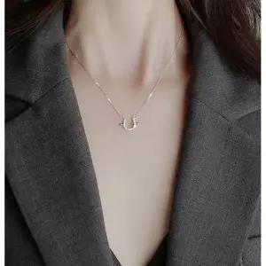 써지컬스틸 큐빅 말발굽 목걸이 3컬러-WFI3W0D