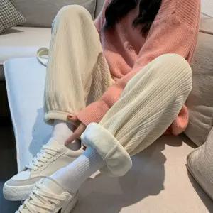 여성 겨울 기모안감 코듀로이 벨벳 조거팬츠 허리밴딩 바지