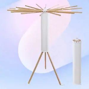 원목 라운드 접이식 베란다 빨래건조대