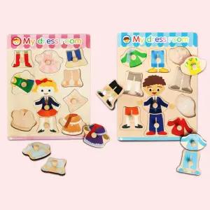 소근육발달 원목퍼즐놀이 남녀 옷입히기 선생님용 유아용퍼즐 원목퍼즐세트