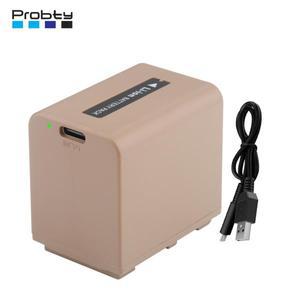 Probty NP-FV70A NP 배터리 타입-C 충전 포트 포함 소니 AX700 AX45 60 EAX40용