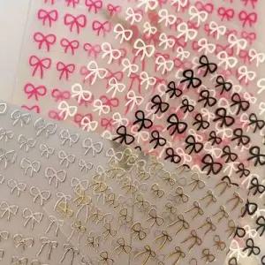 네일아트 메탈 드로잉 매듭 리본 네일스티커 5종 WD37E1B