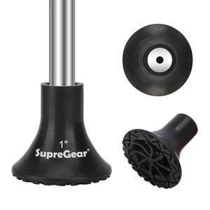 슈퍼기어 고무 지팡이 팁 1인치, 1인치 워킹 지팡이 받침대 익스트림 그립 미끄럼 방지 헤비 듀티 올 터레인 패드, 25mm / 1팩 / XL 사이즈, 블랙