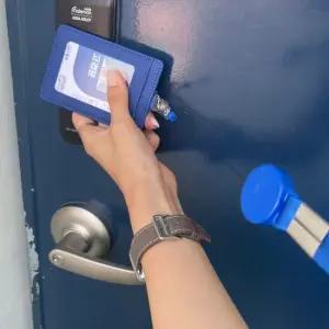 사원증 카드지갑 릴홀더 목걸이 케이스 블루 목걸이카드지갑 사원증케이스