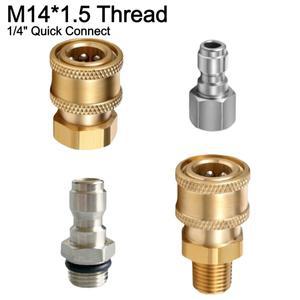 세차용 퀵 커넥트 1/4인치 플러그 소켓 M14x1.5mm 나사 고압 세척기 어댑터