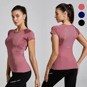 슬림핏 여성 운동복 반팔 헬스복 등판메쉬 습식-WFILQ4L