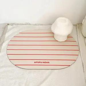 /아푸푸하우스 스트라이프 빨아쓰는 천연 규조토 발매트 욕실 주방