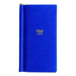 Lett's Note Legacy Collection 슬림 포켓 사이즈 주소록, 골드 펜, 유선 노트, 160페이지, 크림 페이퍼, 14.6 x 7cm(5.75 2.75인치), 블루 (B090053)