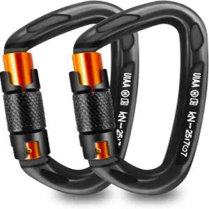 니키 UIAA 인증 전문가용 헤비 듀티 대형 잠금 카라비너 클립 암벽 등반용 25kN 자동 얼음 등반 래펠링