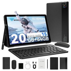 URAO 안드로이드 15 태블릿 10.1인치 20GB RAM 64GB ROM 5코어 듀얼 카메라 PC 세트 키보드/케이스/마우스/