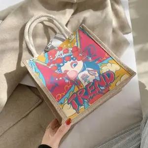 아트 손가방 에코백 픽쳐 캔버스백 사각 미니 가방 여성사각토트백 캔버스토트백