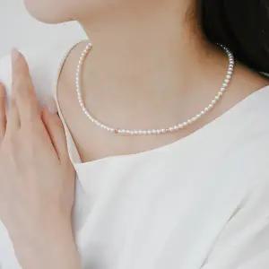 [오팔하우스] 14k 컷팅볼 4mm 스왈 진주 목걸이 OPPN0160