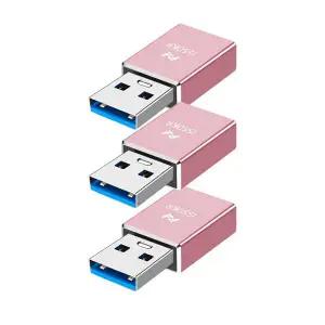 이쏘코리아 USB C to A타입 젠더 USB A OTG 변환젠더 CtoUSBA 핑크, 3개
