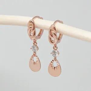 [오팔하우스] 14k 물방울 큐빅 원터치 귀걸이 OPNIE3501-1