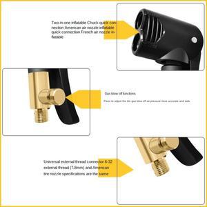 자전거 에어 노즐 황동 펌프 밸브 커넥터 어댑터 트랙 듀얼 헤드 펌핑 부품