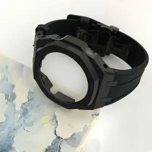 Ga2100 시계 스트랩 케이스 모드 키트 부품 블랙 스무스 메탈 카시오 G 쇼크 Ga-2100/Ga-2110/GA-B2100과