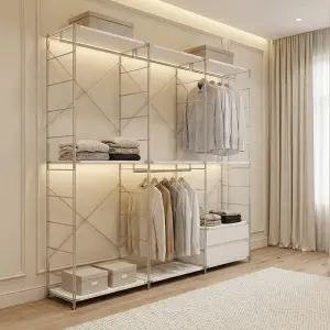 리네아 크롬 스틸 드레스룸 기본형800+확장연결형800+확장연결형800