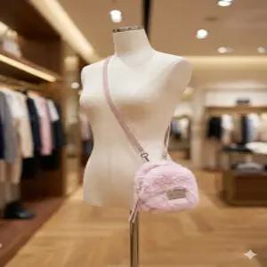 마뗑킴 matinkim SOFT FUR MINI CUBE POUCH IN PINK