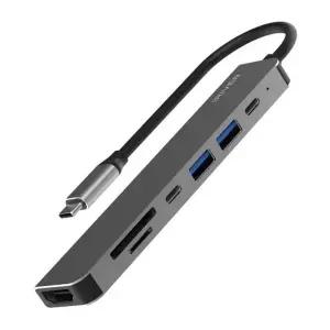 [셀러에이드]아이리버 휴대용 7포트 C타입 멀티허브 HDMI USB SD카드 미러링 컨버터