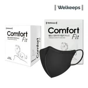 웰킵스 블랙 마스크 데일리 새부리형 컬러 방한 25개입